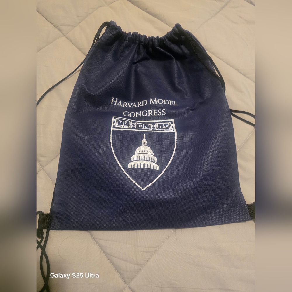 Harvard Model Congress Navy Drawstring Bag